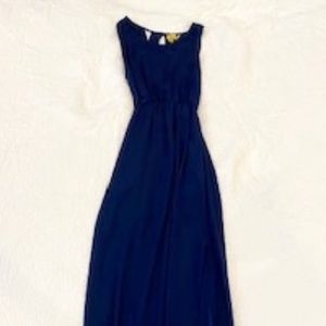 Navy blue, cross back maxi dress